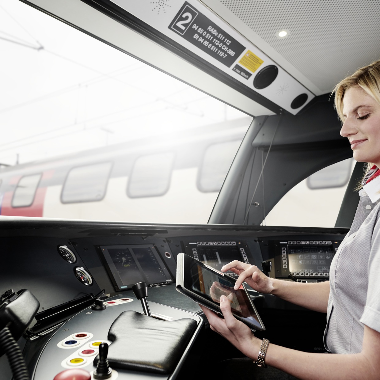 Conducteur de train au travail